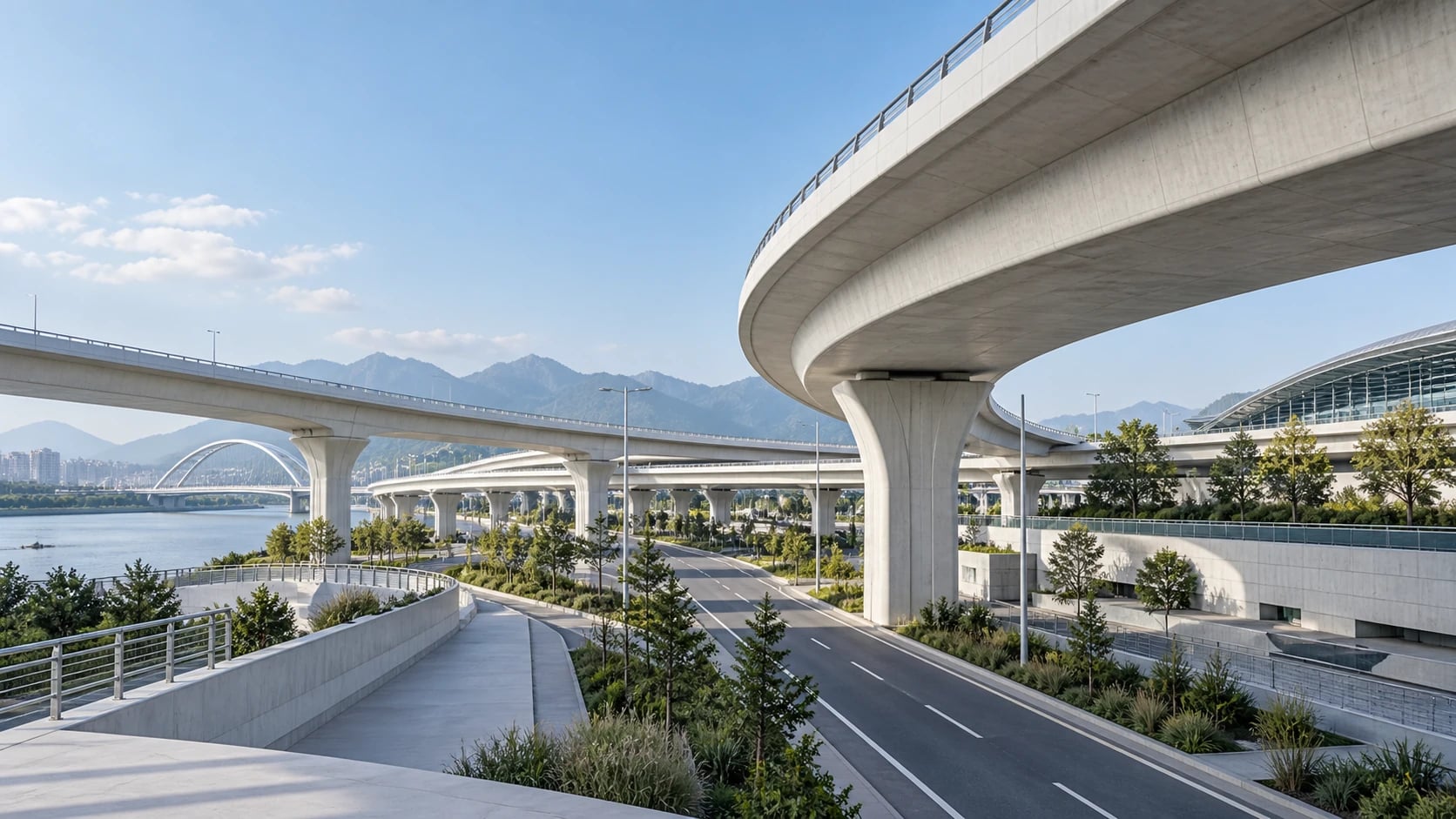 Šviesios modernios architektūros ir infrastruktūros linijos